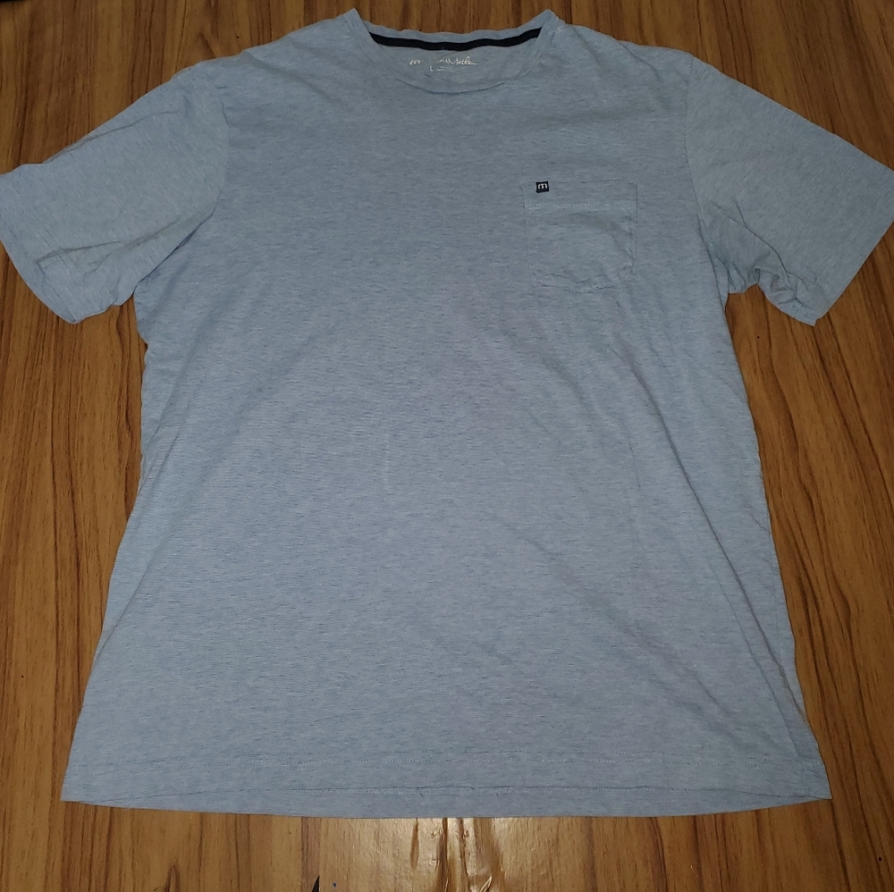 Travis Mathew T-Shirt Blue Front Pocket Size Large Golf